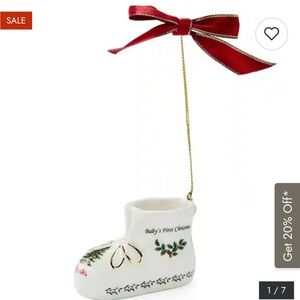 Spode baby first Christmas boot ornament 2024